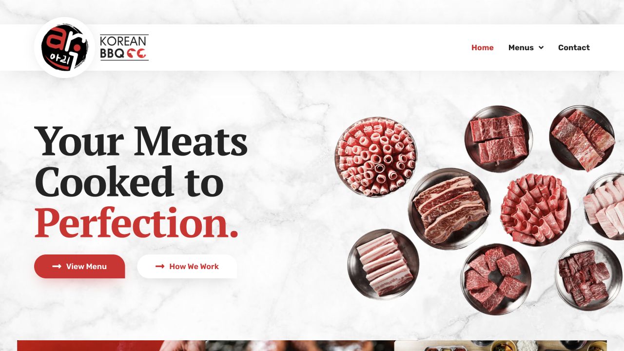 官网首页截图 · 2026-09-13 Ari Korean BBQ 官网首页截图